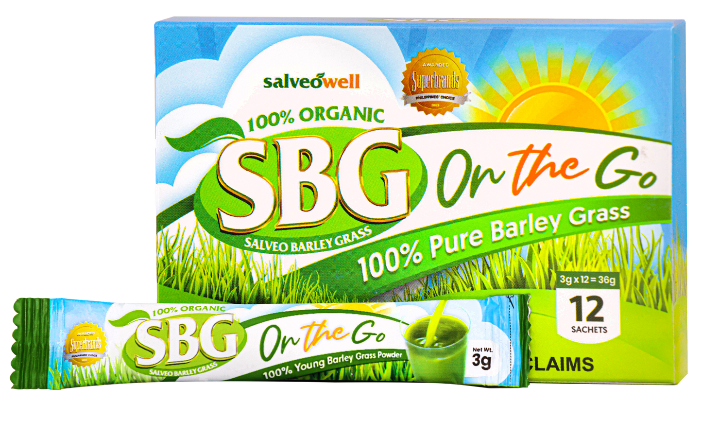 SALVEO BARLEY GRASS POWDER ON THE GO Original & Organic - 12 Sachets FDA APPROVED