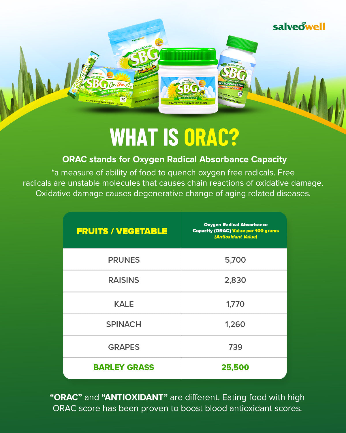 SALVEO PURE ORGANIC BARLEY GRASS  TRIAL PACK Authentic Made in Australia FDA Approved 80 grams = 40 servings