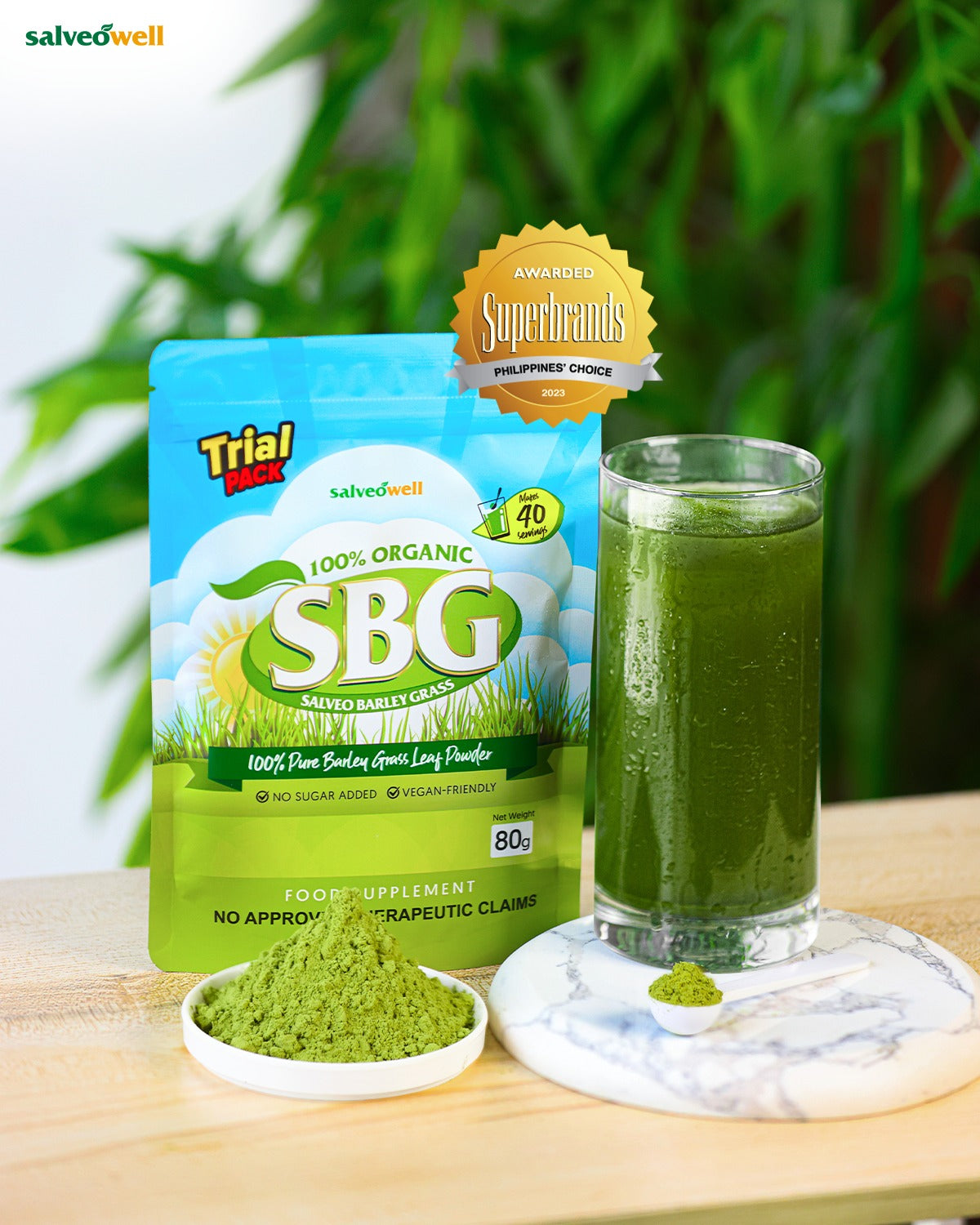 SALVEO PURE ORGANIC BARLEY GRASS  TRIAL PACK Authentic Made in Australia FDA Approved 80 grams = 40 servings