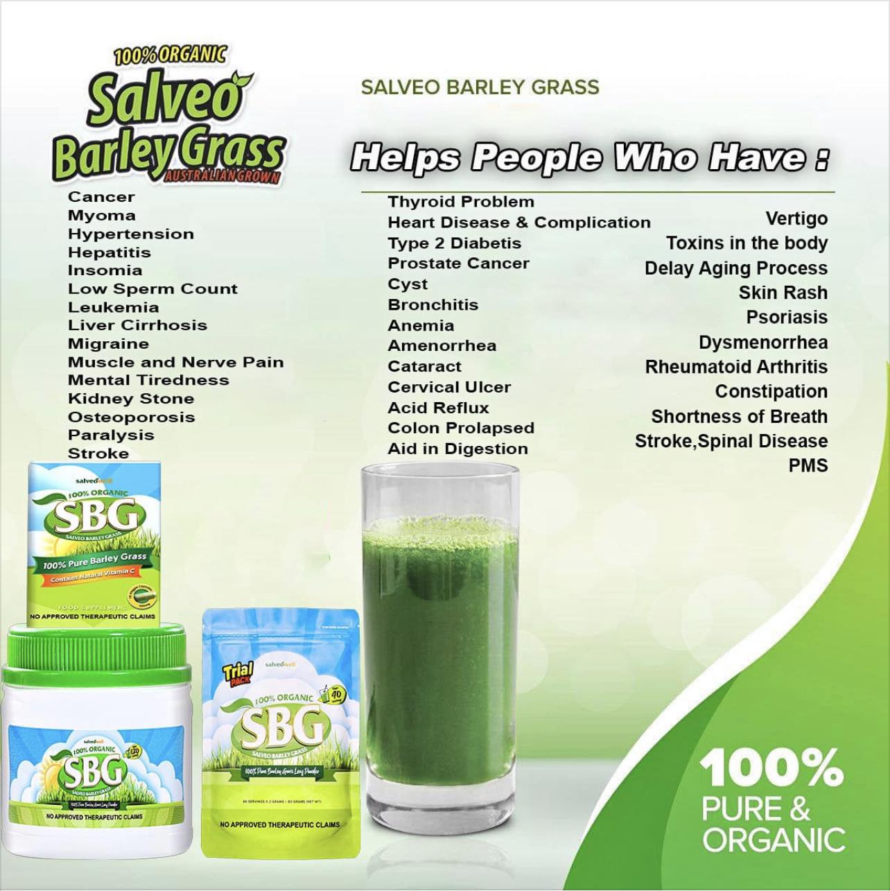 Salveo Barley Grass Silver Membership Package - Avail this package then your next purchase will be 20% Discount  LIFETIME